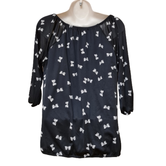 Black Maternity top with bows - Picture 2 of 3